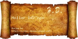 Holler Dénes névjegykártya